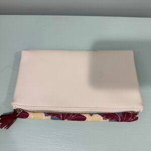 Floral Clutch with Cream and Purple Accents